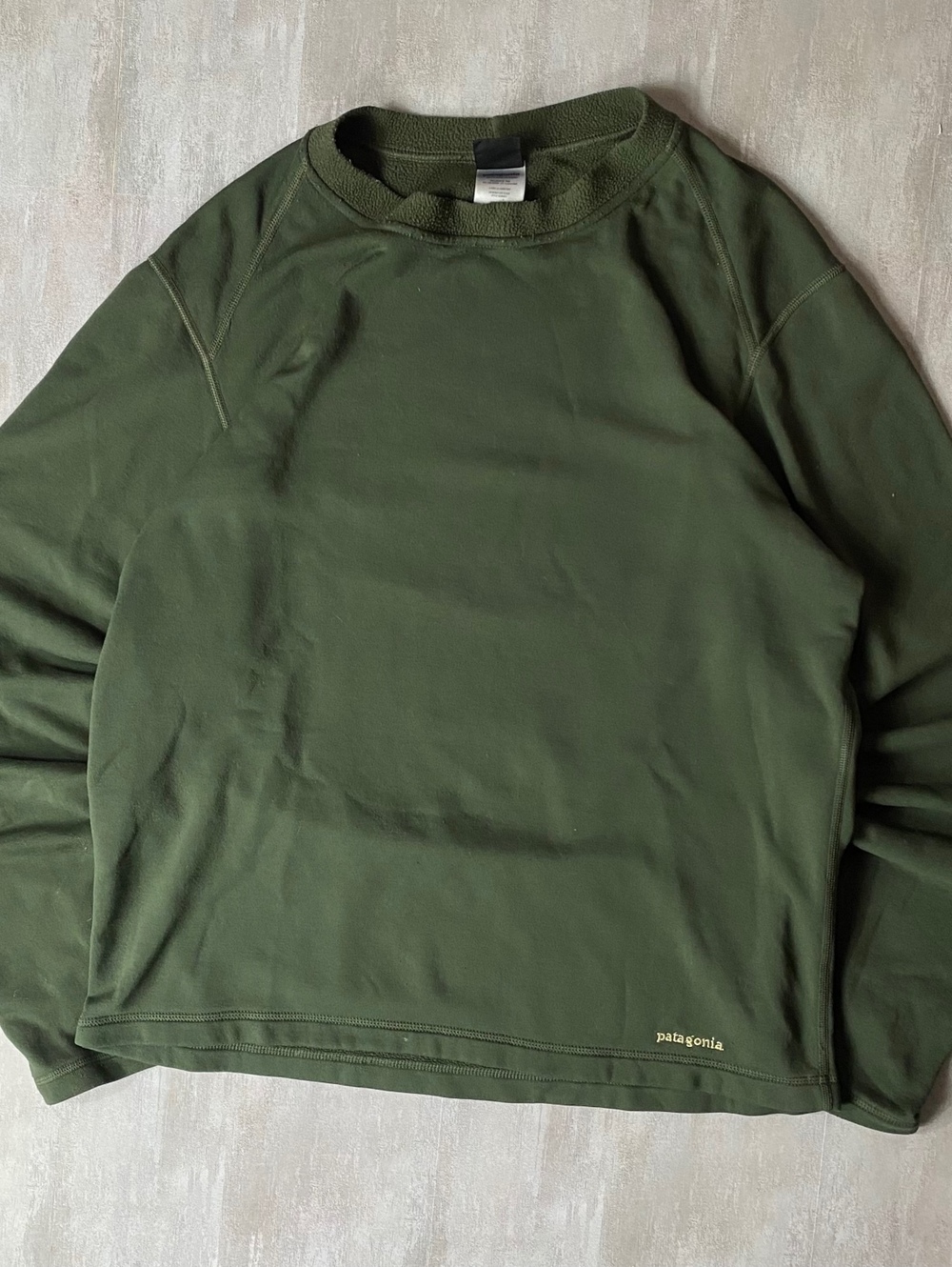 Vintage Patagonia Capilene Thermal Base Layer Pullover Mens S Olive Green
